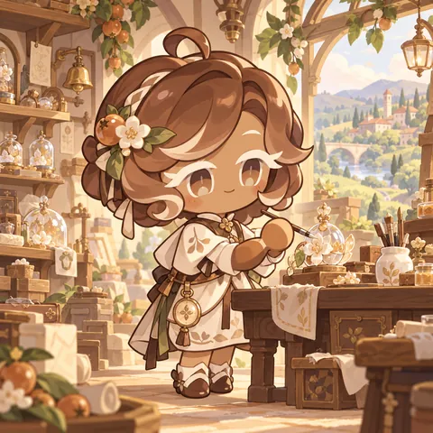 Silken Medlar Cookie, original character illustration