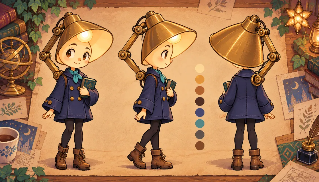 Luma Wick reference sheet with front, side and back views