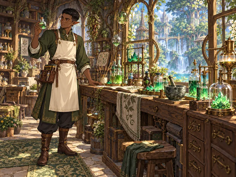 Orren Mossglass, Elf alchemist OC example