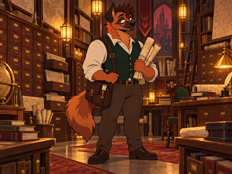Morrow Fen, a hellhound archivist OC idea
