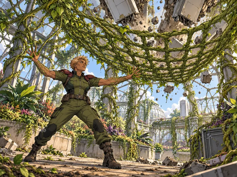 Briarweft, an original mutant demonstrating Raises existing vines into a broad living net that catches falling debris