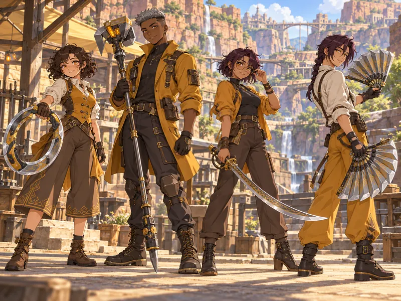 Four original Amber team members carrying their roster weapons