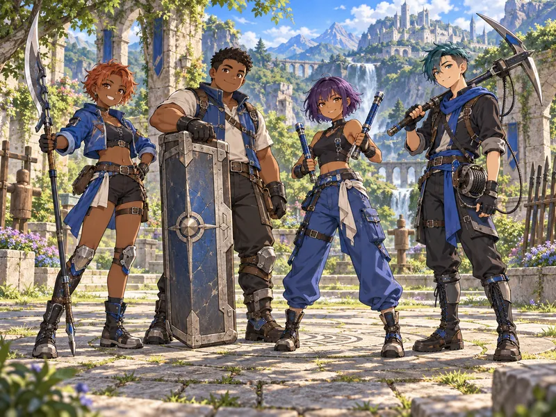 Four original Cobalt team members carrying their roster weapons