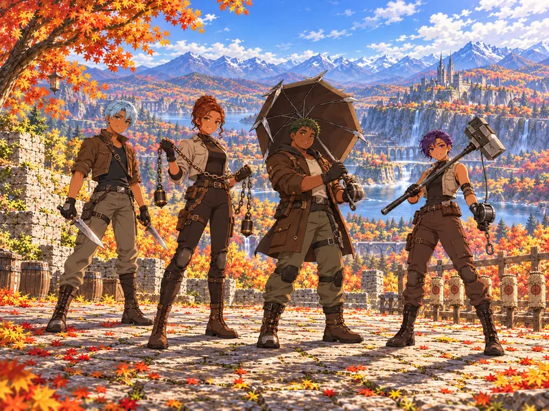 Four original Sable team members carrying their roster weapons