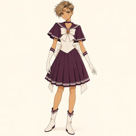 Capelet fuku: plan the back view example